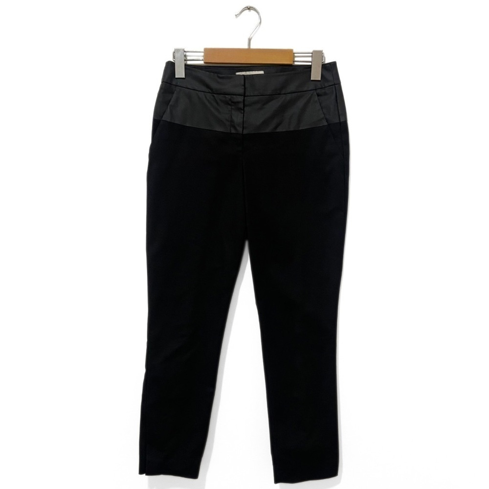 Karen Millen Black Faux Leather Mid-Rise Skinny Pants Size 2